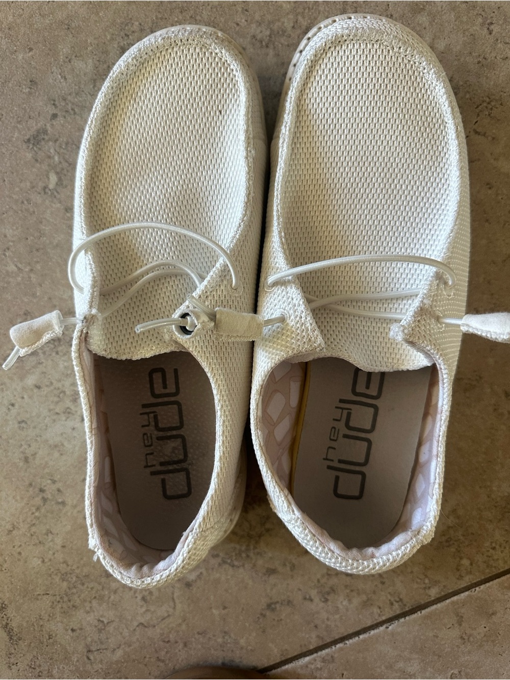 Hey Dudes White Slip-On Knit Sneakers